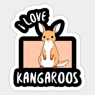 Cute Kangaroo - I Love Kangaroos Sticker